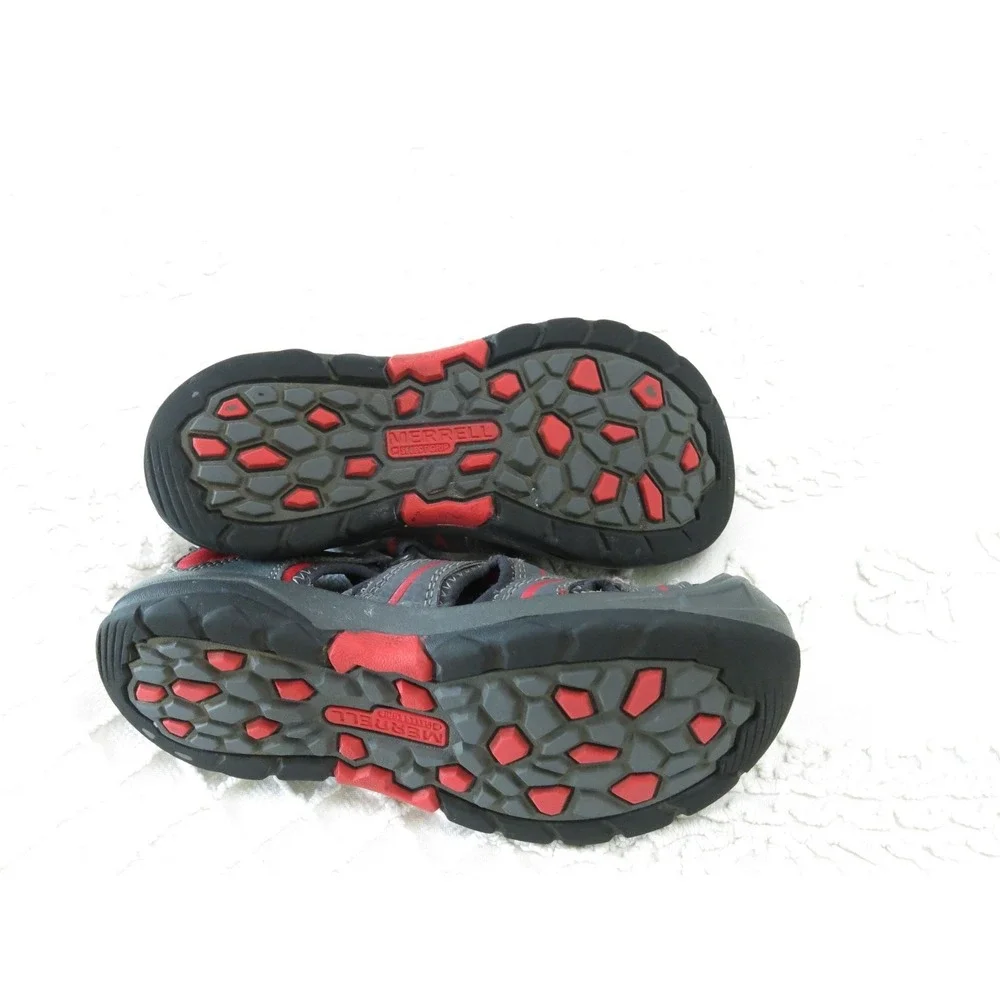 Merrell Hydro Hiker Waterproof Sports Sandals Sz 1 Gray/Red Youth Kids Water